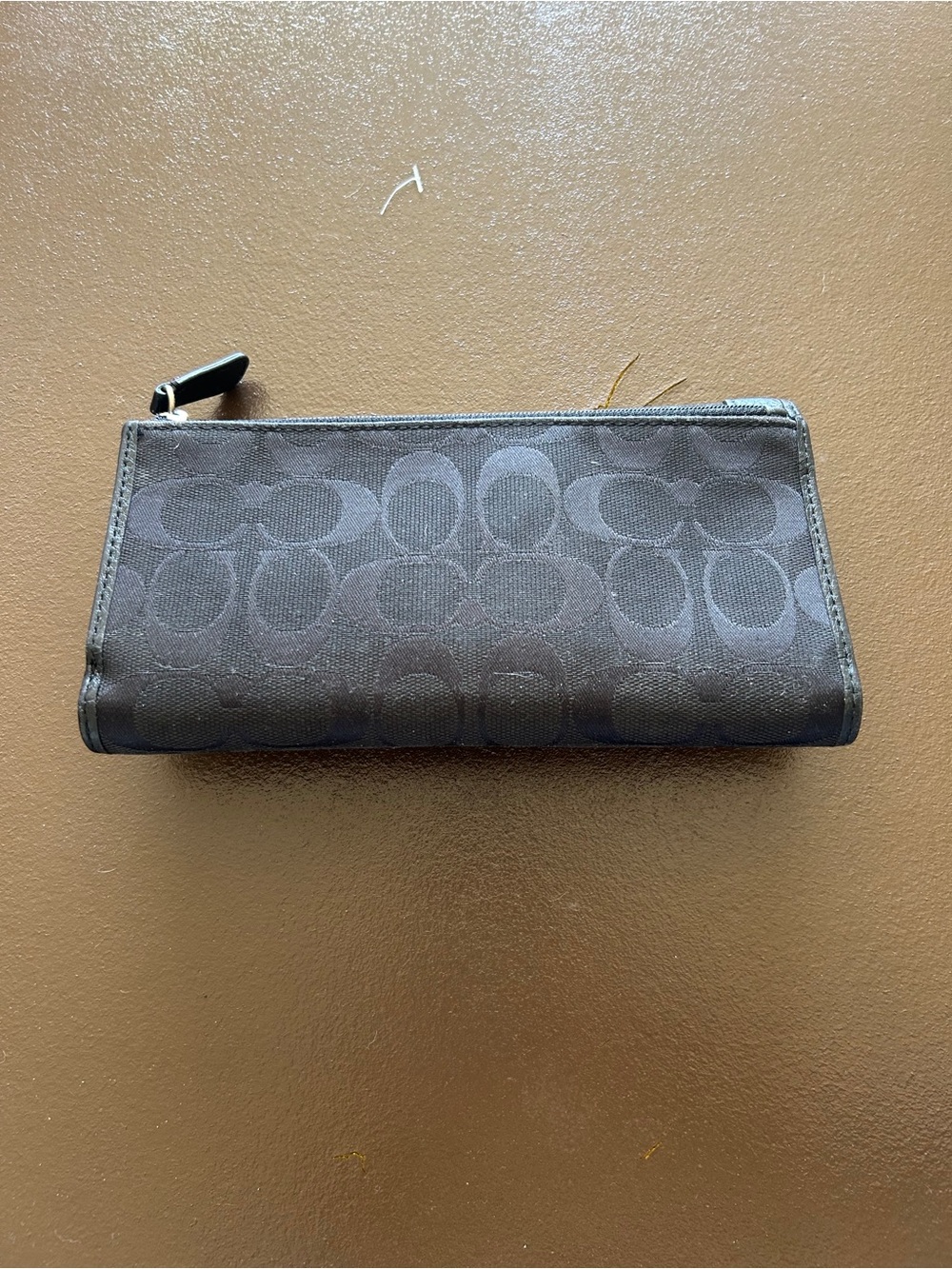 Coach Black Signature Canvas Wallet with Silver Turnlock - Picture 5 of 6